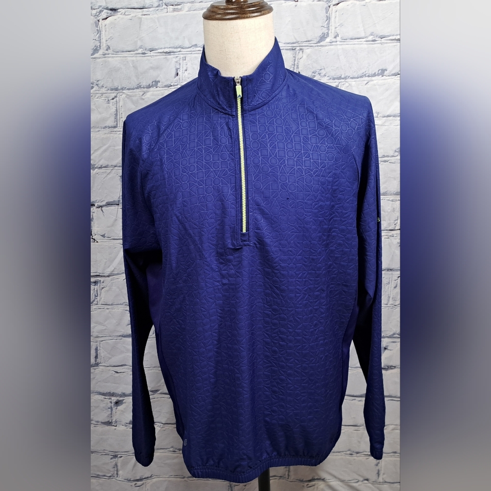 adidas Golf Men's Half Zip Layer Jacket Windbreaker Embossed Purple Size Large